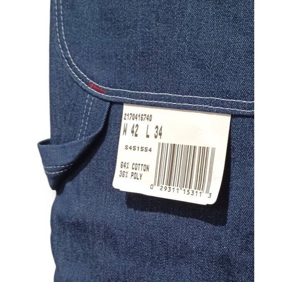 Big Mac 42x34 Dark Wash Bib Overalls Mens Carpenter Utility Blue Jeans Vtg NOS - Picture 9 of 16